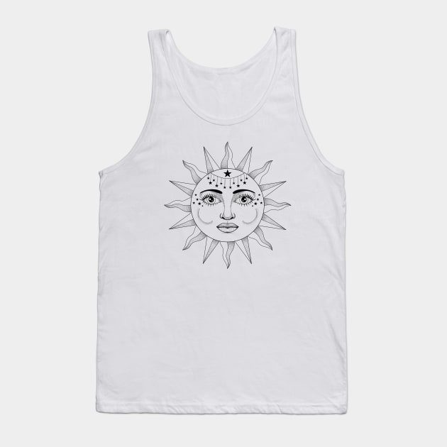 The Sun in Splendour With a Vintage Look Tank Top by The Lunar Resplendence